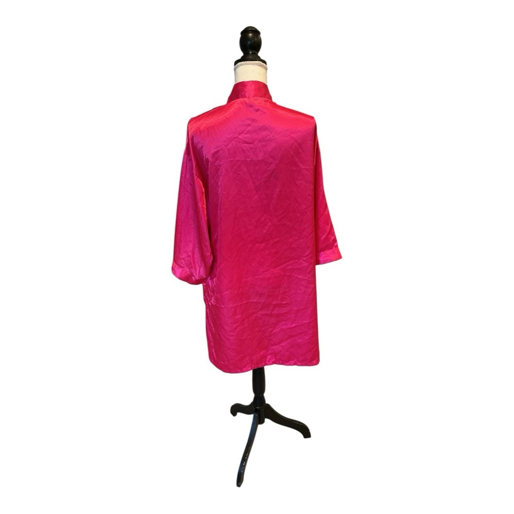 Red Satin Kimono Robe (Small) - Loungewear Sleepwear - Picture 4 of 6